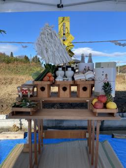 地鎮祭を執り行いました。晴れて良かったです！